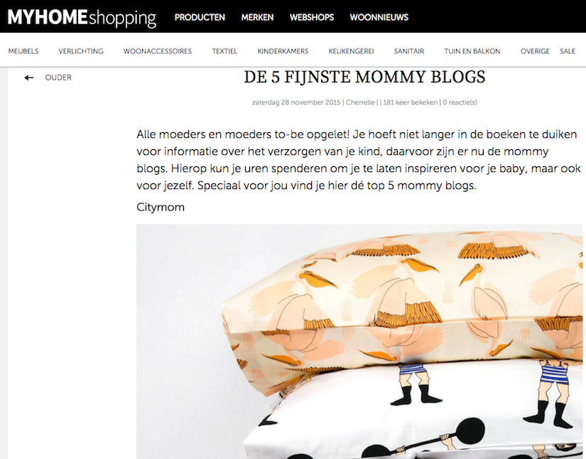 CITYMOM getipt op myhomeshopping.com als de een van de vijf fijnste Mommy blogs!