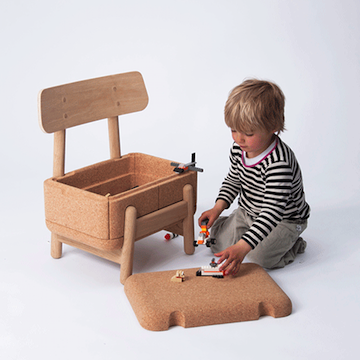 Oak Oak kinderstoel + opslag voor speelgoed!