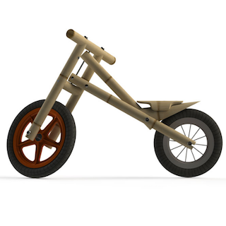 De KaboogaBike is een zelfbouw loopfiets van bamboe voor kinderen van 1,5 tot 4 jaar oud.