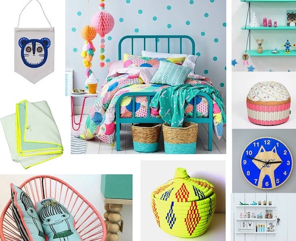 GEKLEURDE KINDERKAMER ACCESSOIRES