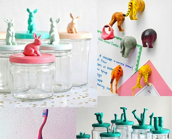 5 x DIY MET PLASTIC SPEELGOED DIERTJES