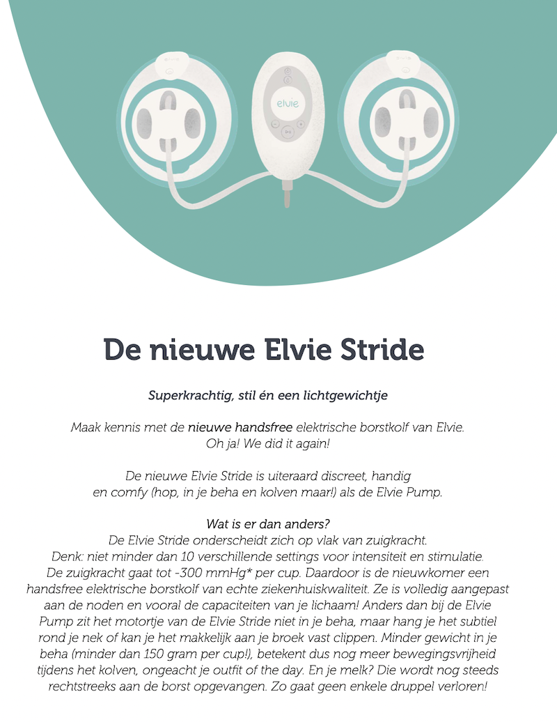 De nieuwe Elvie Stride